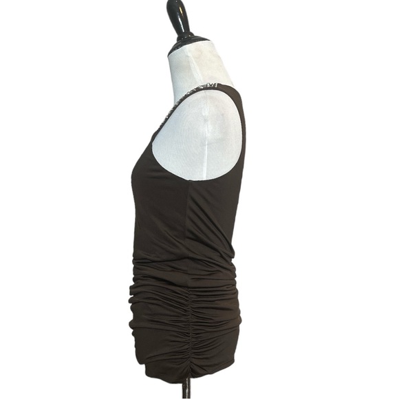 ALICE + OLIVIA SILK VISCOSE SLEEVELESS RHINESTONE ACCENT TANK TOP TUNIC - Picture 4 of 10